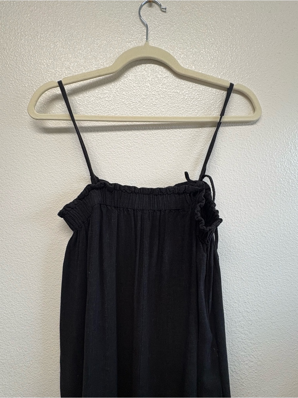 Black Spaghetti-Strap Wide-Leg Jumpsuit - Picture 6 of 6